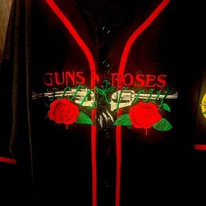 Bravado Black and Red Guns N' Roses Men's Jersey